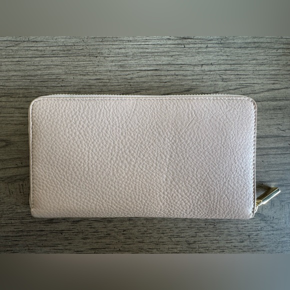 Tory Burch Zip Continental Wallet EUC Light Pink Light Oak Pebble Leathe… - Picture 3 of 13